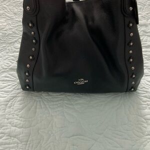 Coach Navy Leather Tote Bag